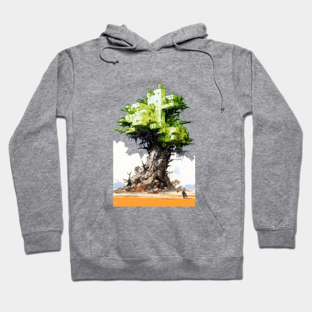 Cyberpunk Treefort Hoodie by DavidLoblaw